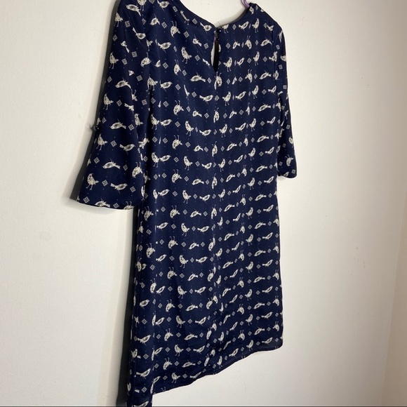 Lily Rose Navy Blue Bird Mini Dress XS Womens Work - Picture 5 of 7